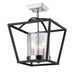 Golden - 4309-SF BLK-SD - Three Light Semi-Flush Mount - Mercer - Matte Black