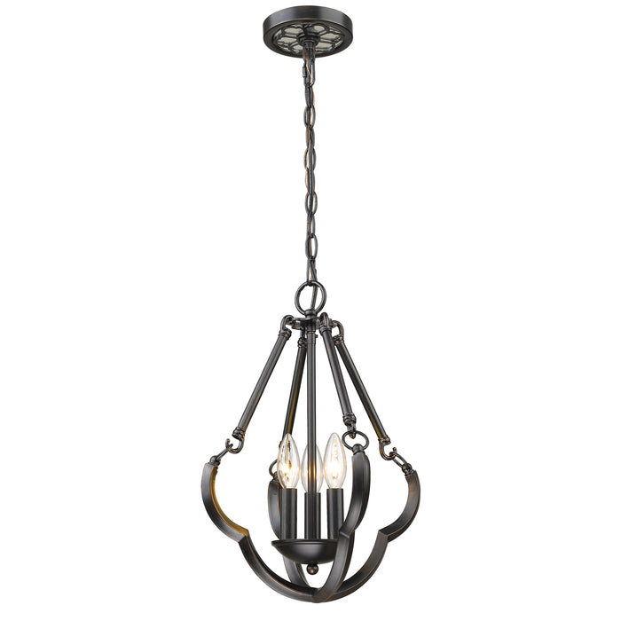 Golden - 5926-SF ABZ - Three Light Convertible Semi-Flush - Saxon - Aged Bronze
