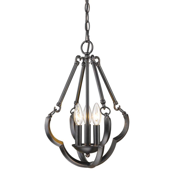Golden - 5926-SF ABZ - Three Light Convertible Semi-Flush - Saxon - Aged Bronze