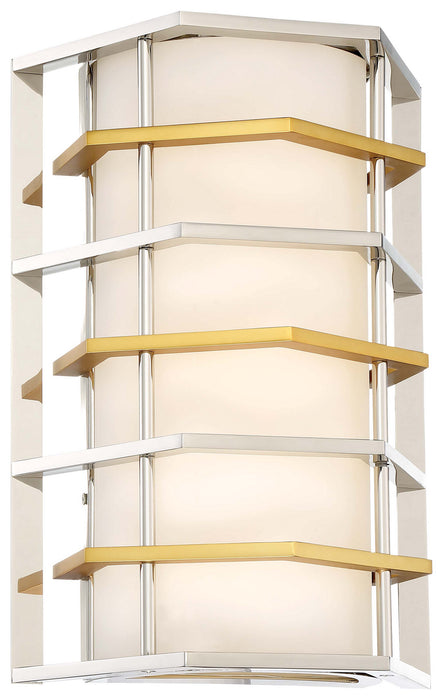 George Kovacs - P1070-657-L - LED Wall Sconce - Levels - Polished Nickel W/Honey Gold