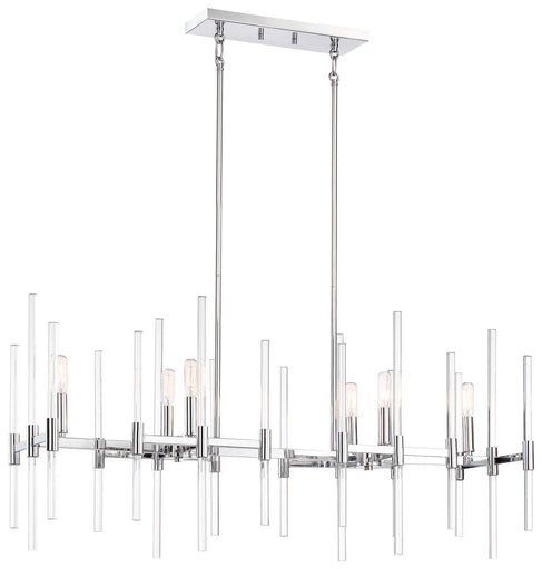 Pillar Six Light Island Pendant Chrome
