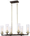 Minka-Lavery - 3046-560 - Six Light Island Pendant - Ainsley Court - Aged Kinston Bronze w/Brushed Brass Highlights