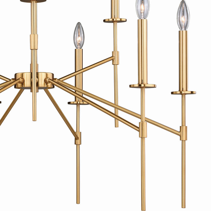 Vaxcel - H0180 - Nine Light Chandelier - Kedzie - Natural Brass