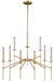 Vaxcel - H0180 - Nine Light Chandelier - Kedzie - Natural Brass