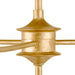 Close-up of a gold ceiling light fixture on a white background