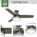 Sentinel 44" Ceiling Fan-Fans-Hunter-Lighting Design Store