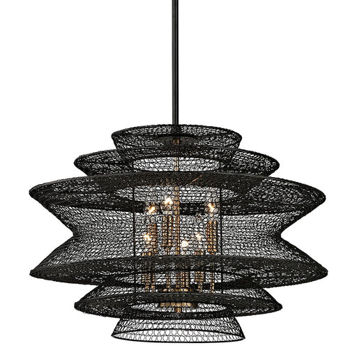 Troy Lighting - F6016-SBK - Six Light Pendant - Kokoro - Soft Black