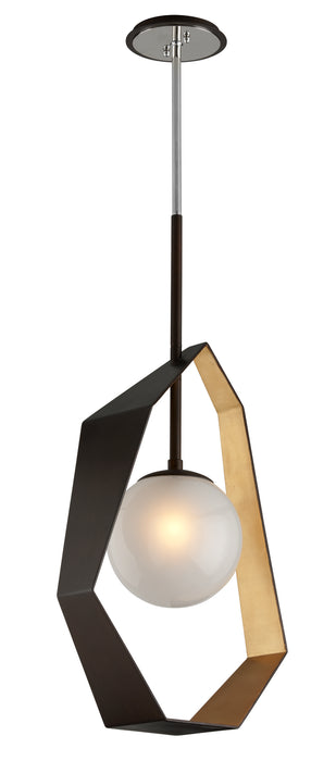 Troy Lighting - F5524-BRZ/GL/SS - One Light Pendant - Origami - Bronze With Gold Leaf