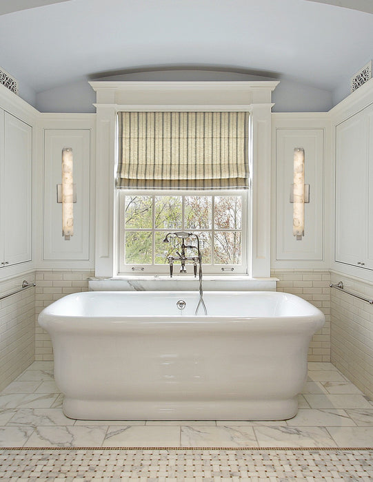 Justice Designs - ALR-8681-NCKL - LED Linear Bath Bar - Alabaster Rocks - Brushed Nickel