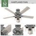 Hartland 52" Ceiling Fan-Fans-Hunter-Lighting Design Store