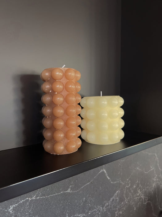 Cappucino Textured Pillar Candle-Home Accents-Creative Co-Op-Lighting Design Store