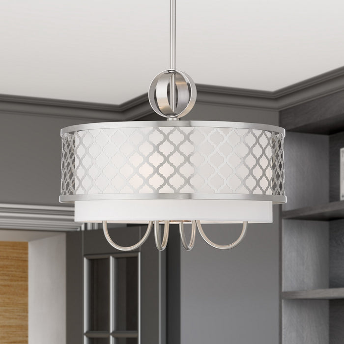 Livex Lighting - 41104-91 - Five Light Pendant - Arabesque - Brushed Nickel