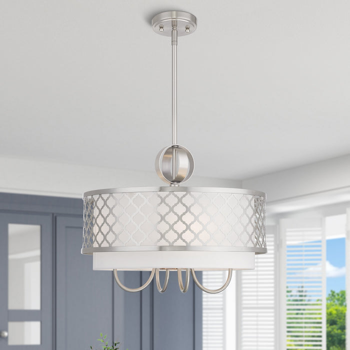 Livex Lighting - 41104-91 - Five Light Pendant - Arabesque - Brushed Nickel