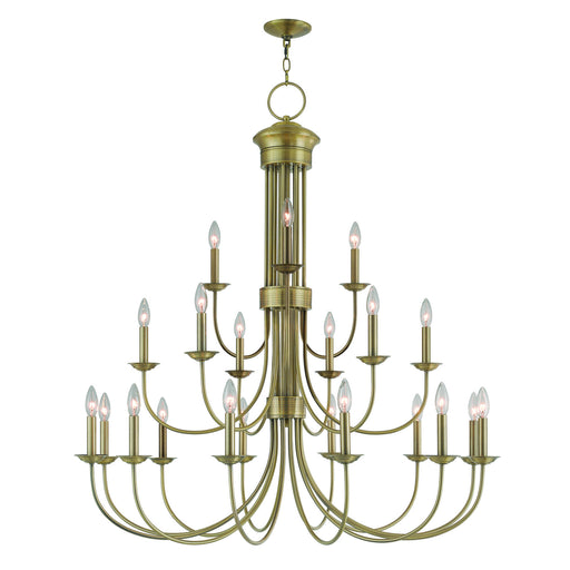 Estate 21 Light Foyer Chandelier Antique Brass