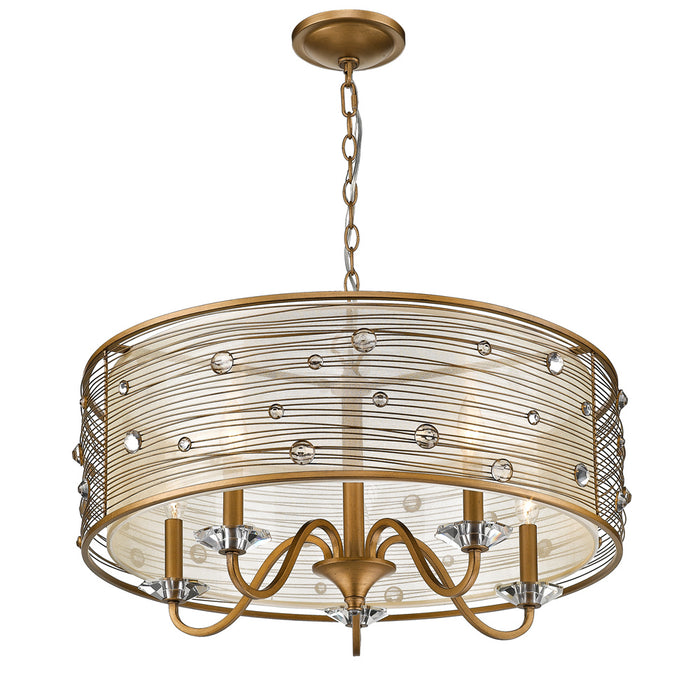 Golden - 1993-5 PG - Five Light Chandelier - Joia - Peruvian Gold