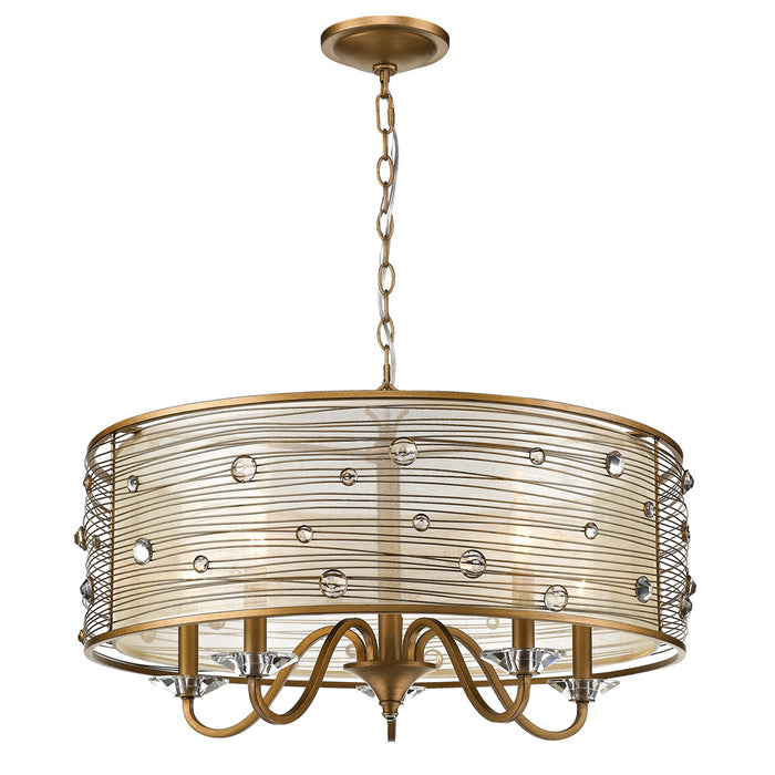 Golden - 1993-5 PG - Five Light Chandelier - Joia - Peruvian Gold