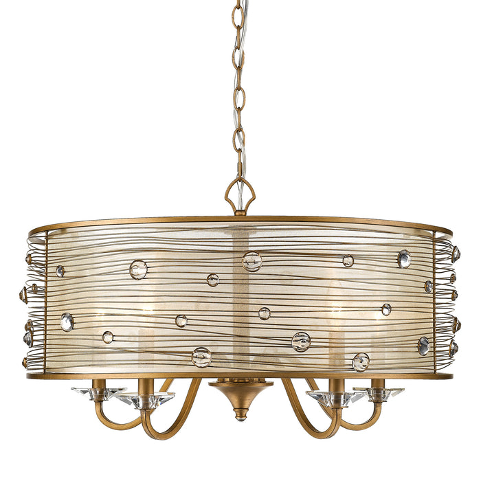 Golden - 1993-5 PG - Five Light Chandelier - Joia - Peruvian Gold