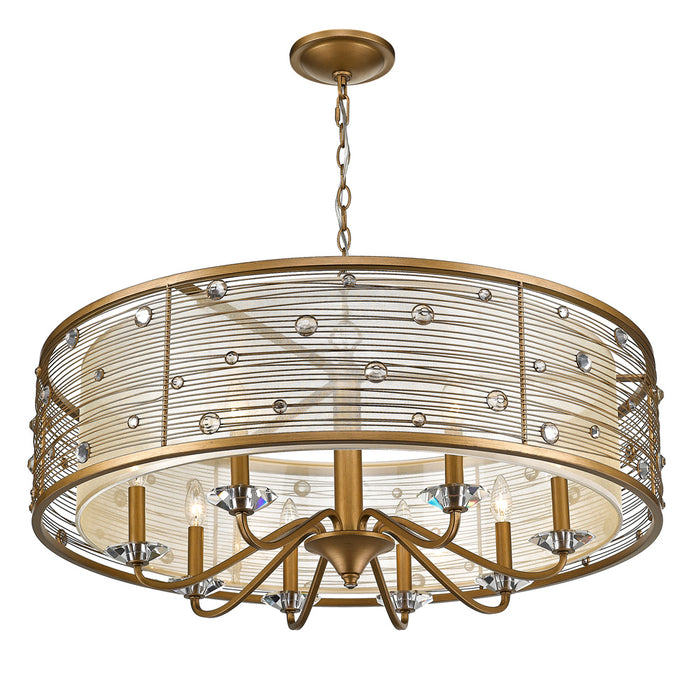 Golden - 1993-8 PG - Eight Light Chandelier - Joia - Peruvian Gold