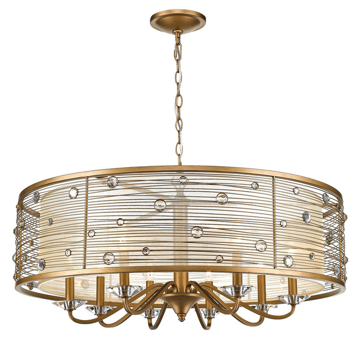 Golden - 1993-8 PG - Eight Light Chandelier - Joia - Peruvian Gold
