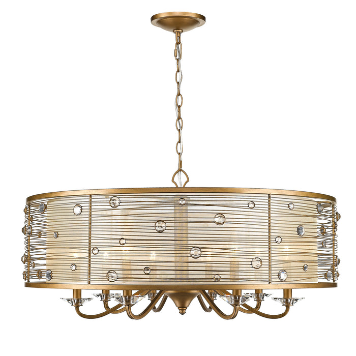 Golden - 1993-8 PG - Eight Light Chandelier - Joia - Peruvian Gold