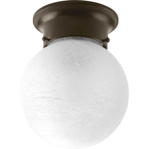 Globe - Alabaster One Light Flush Mount Antique Bronze