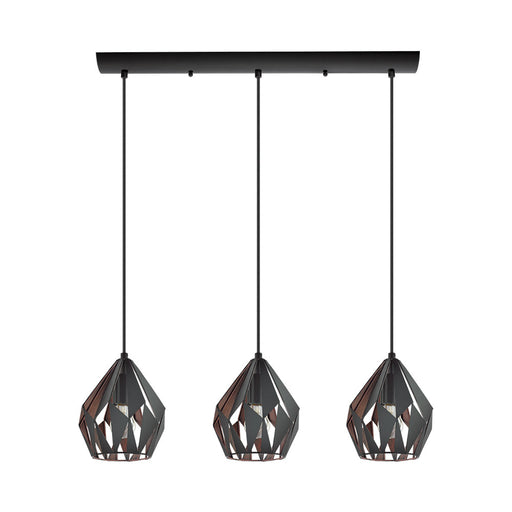 Carlton Three Light Pendant Black