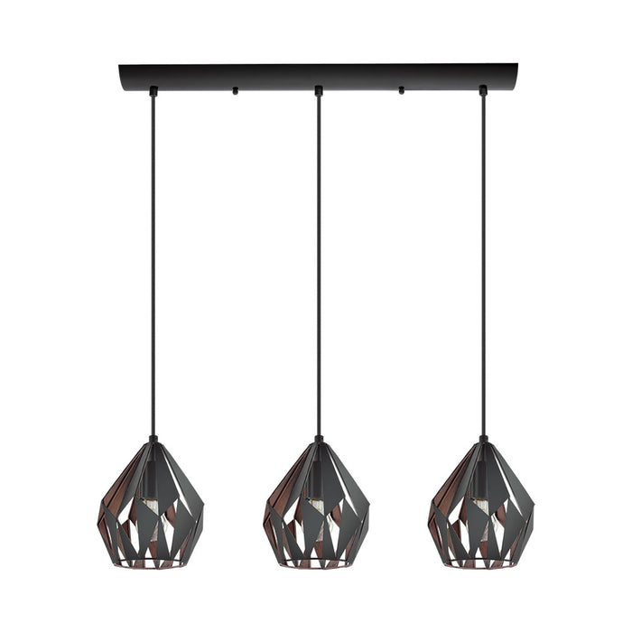 Eglo USA - 202036A - Three Light Pendant - Carlton - Black