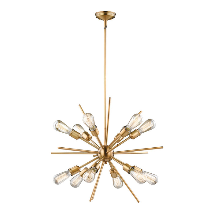 Vaxcel - P0228 - 12 Light Pendant - Estelle - Natural Brass