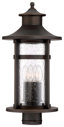 Highland Ridge Four Light Outdoor Post Mount Oil Rubbed Bronze w/Gold Highlights