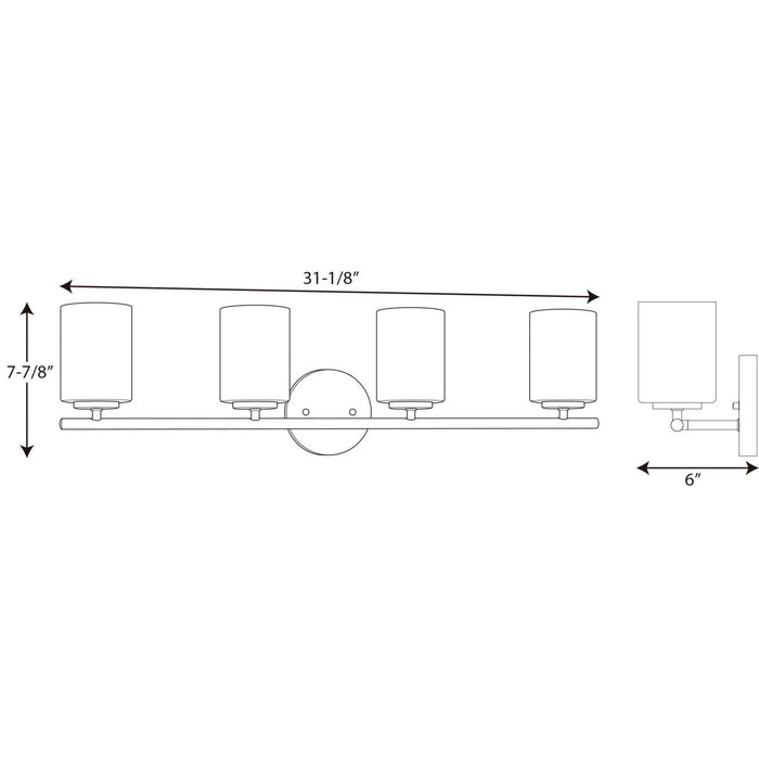 Progress Lighting - P2160-31 - Four Light Bath Bracket - Replay - Black