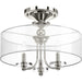 Progress Lighting - P350029-104 - Three Light Semi-Flush Convertible - Marche' - Polished Nickel