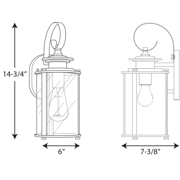 Progress Lighting - P560036-031 - One Light Wall Lantern - Squire - Black
