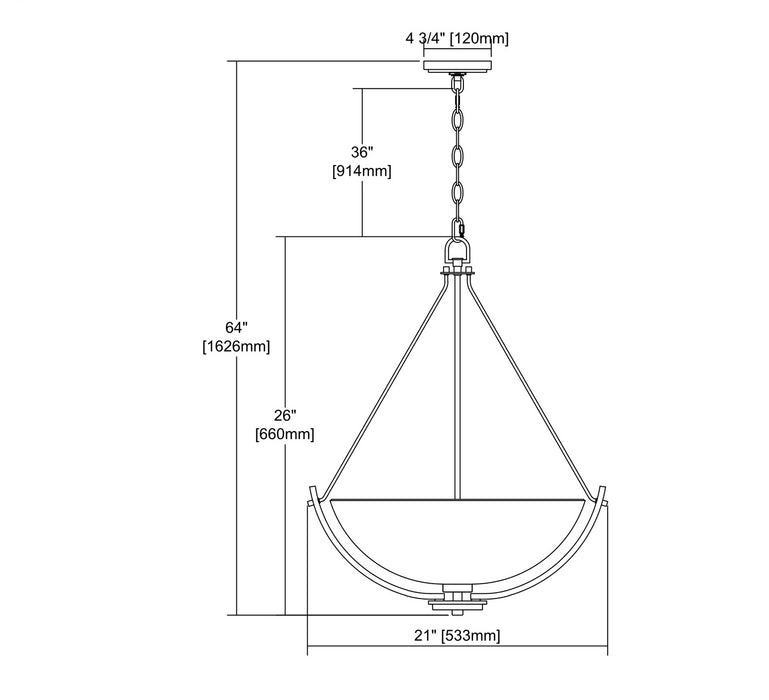 ELK Home - CN170342 - Three Light Chandelier - Casual Mission - Brushed Nickel