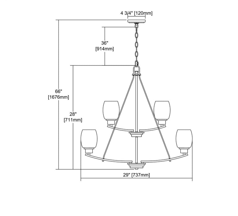 ELK Home - CN170922 - Nine Light Chandelier - Casual Mission - Brushed Nickel