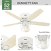 Bennett 52" Ceiling Fan-Fans-Hunter-Lighting Design Store