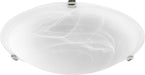 Quorum - 3000-16-62 - Three Light Ceiling Mount - 3000 Ceiling Mounts - Polished Nickel w/ Faux Alabaster