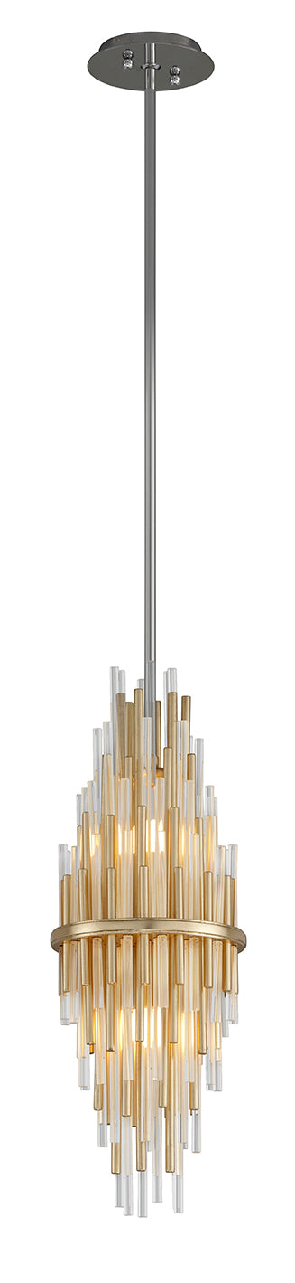Corbett Lighting - 238-41 - Two Light Pendant - Theory - Gold Leaf W Polished Stainless