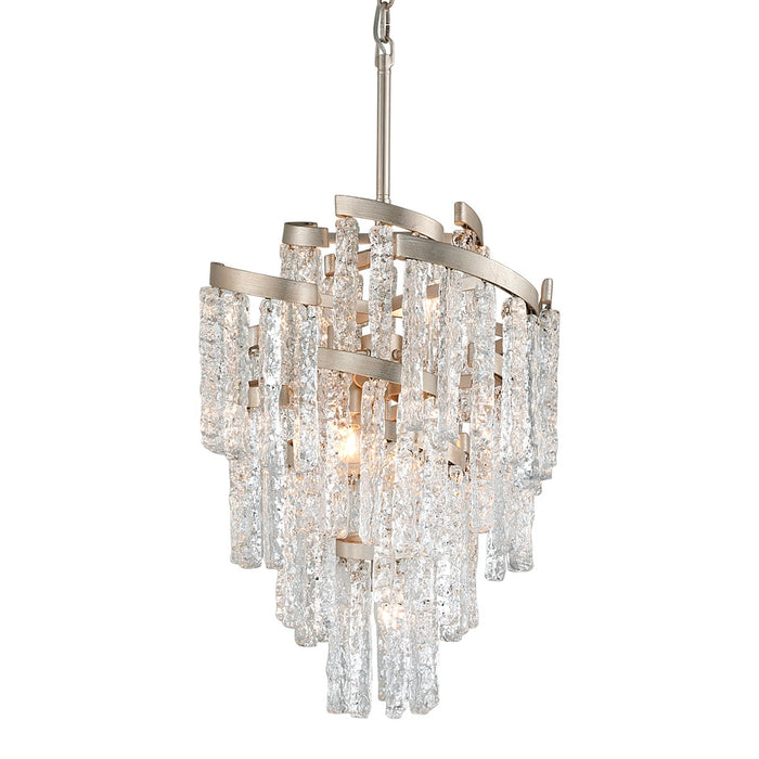 Corbett Lighting - 243-47 - Seven Light Chandelier - Mont Blanc - Modern Silver Leaf