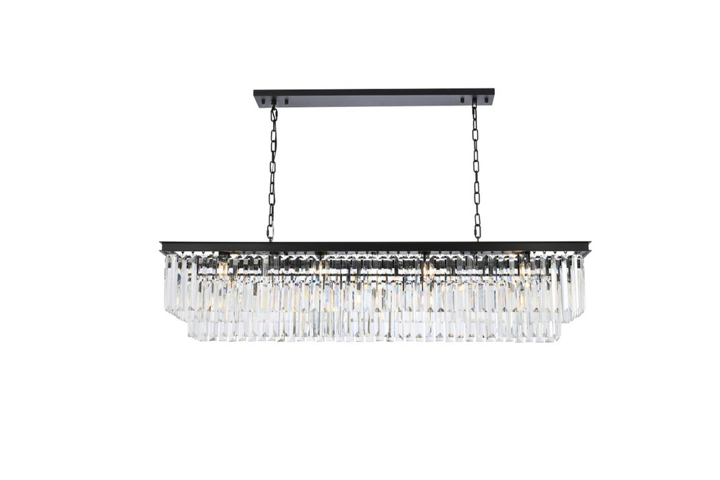 Sydney 12 Light Chandelier Matte Black-Linear/Island-Elegant Lighting-Lighting Design Store
