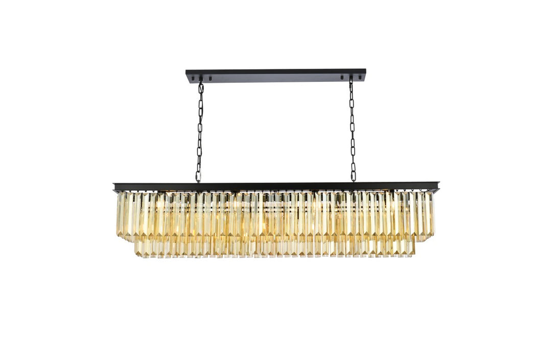 Sydney 12 Light Chandelier Matte Black-Linear/Island-Elegant Lighting-Lighting Design Store