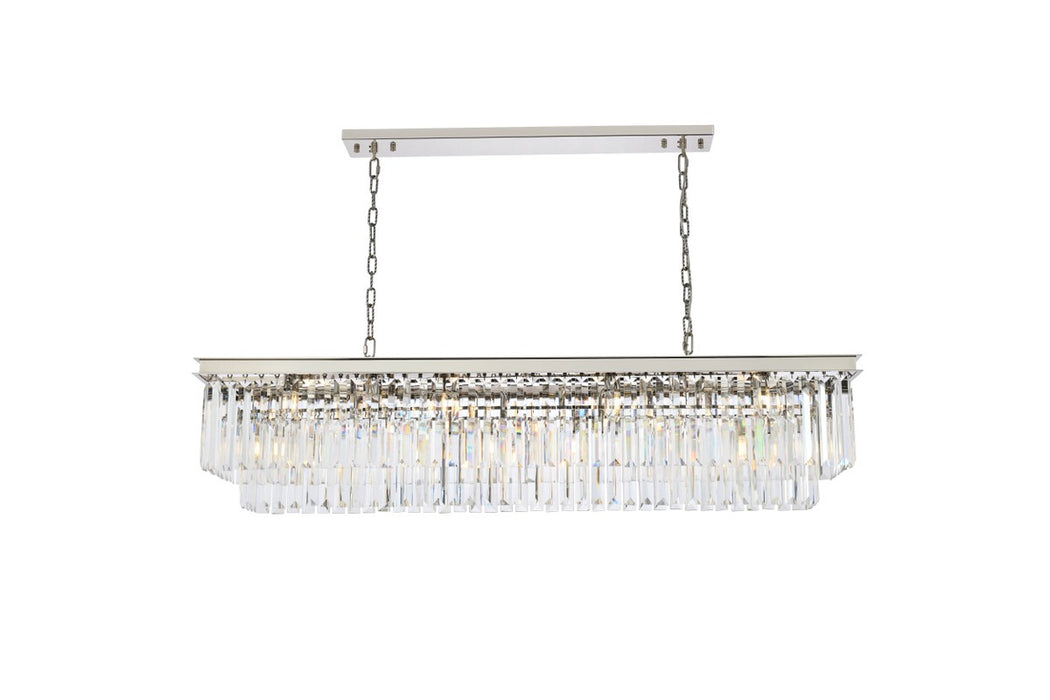 Sydney 12 Light Chandelier Polished Nickel-Linear/Island-Elegant Lighting-Lighting Design Store