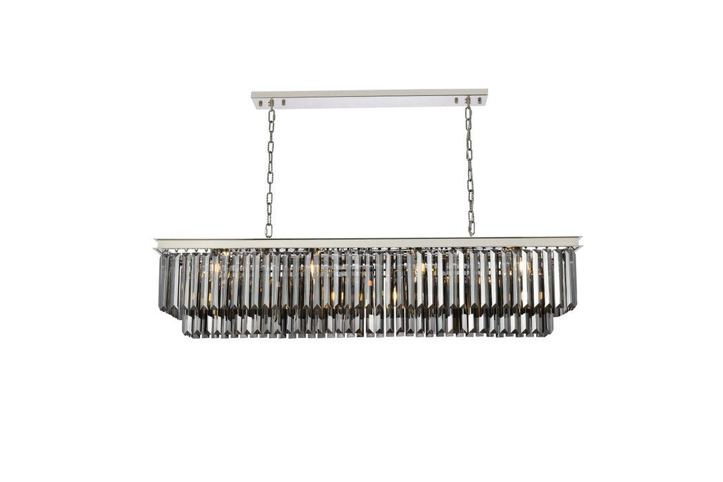 Sydney 12 Light Chandelier Polished Nickel-Linear/Island-Elegant Lighting-Lighting Design Store