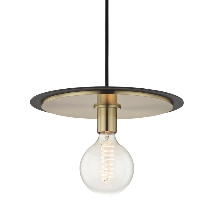 Mitzi - H137701L-AGB/BK - One Light Pendant - Milo - Aged Brass