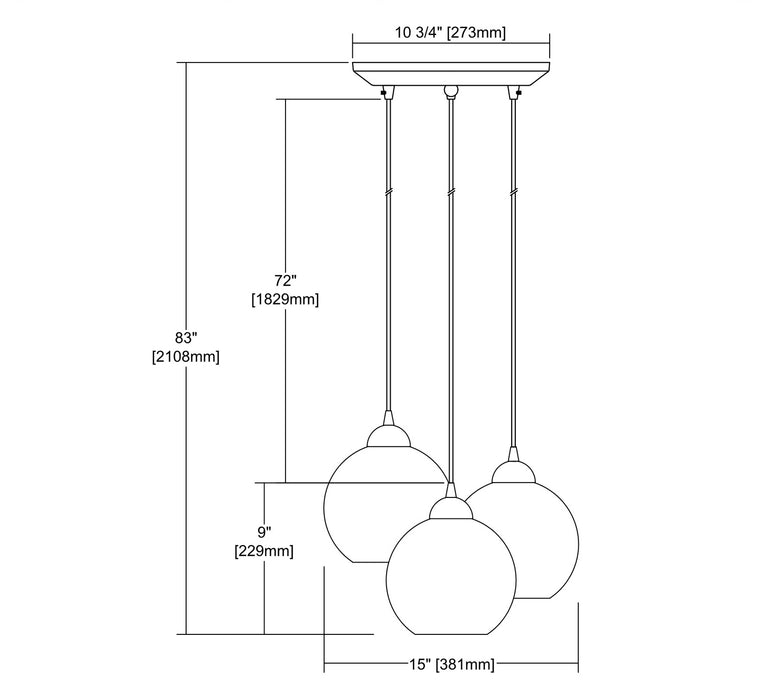 ELK Home - 10518/3 - Three Light Pendant - Illusions - Polished Chrome