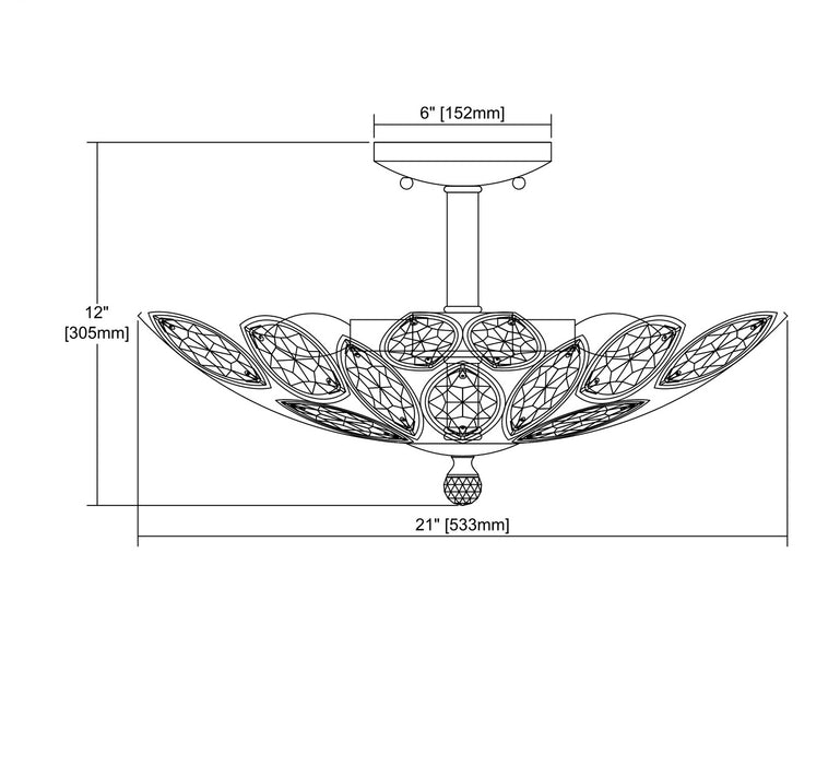 ELK Home - 11151/6 - Six Light Semi Flush Mount - La Crescita - Weathered Zinc