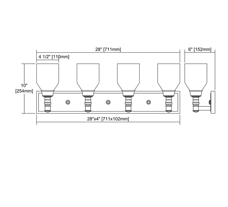 ELK Home - 32273/4 - Four Light Vanity - Baxter - Polished Nickel