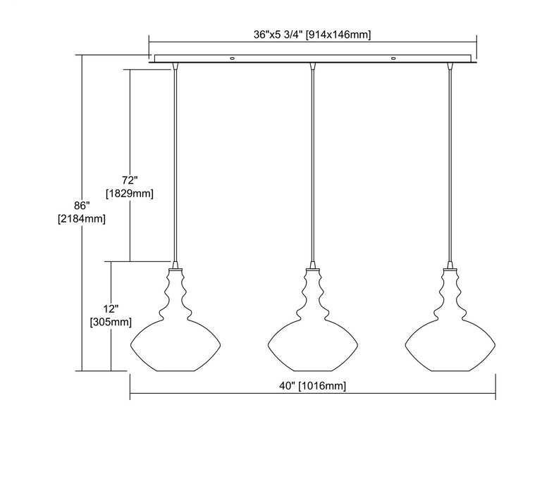 ELK Home - 56500/3LP - Three Light Pendant - Alora - Polished Chrome