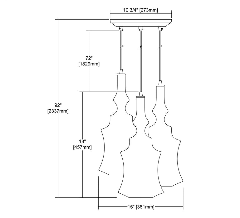 ELK Home - 56502/3 - Three Light Pendant - Alora - Polished Chrome