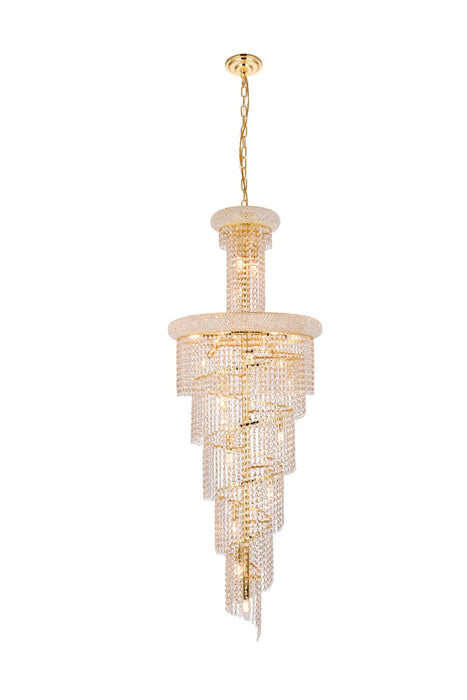 Spiral 22 Light Chandelier Gold-Large Chandeliers-Elegant Lighting-Lighting Design Store
