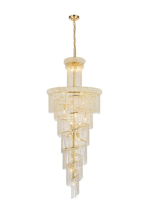 Spiral 28 Light Chandelier Gold-Large Chandeliers-Elegant Lighting-Lighting Design Store